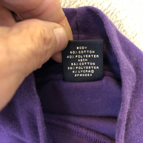 Lands' End Women's Turtleneck Shirts Lot of 3 Small Purple Black Long-Sleeve - Picture 7 of 12